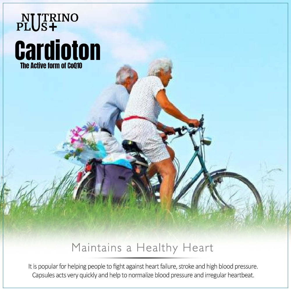 NutrinoPlus Cardioton CoQ10 Heart Health with Arjuna Extract & Moringa | BP Control Herbal Capsules