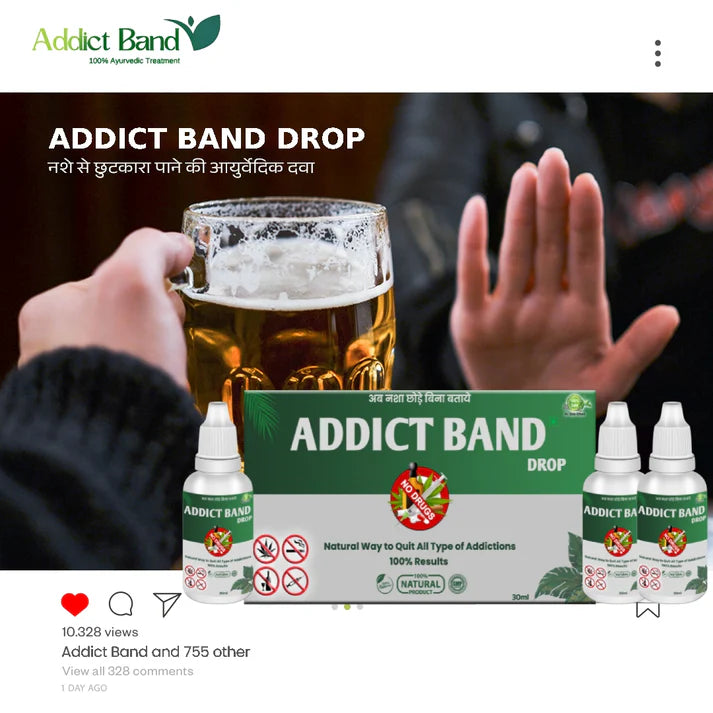 Addict Band Pure Herbal Product - Ayurvedic De- addiction Remedy for all type of Addiction