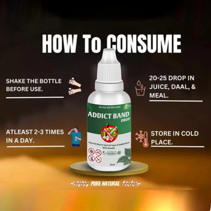 Addict Band Pure Herbal Product - Ayurvedic De- addiction Remedy for all type of Addiction