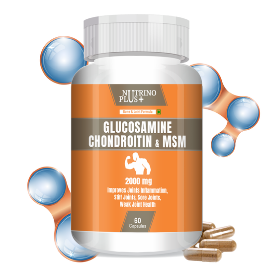 NutrinoPlus Glucosamine Chondroitin & MSM | Joint Support Supplement for Men & Women | Relieves Pain, Stiffness & Promotes Bone & Cartilage Health