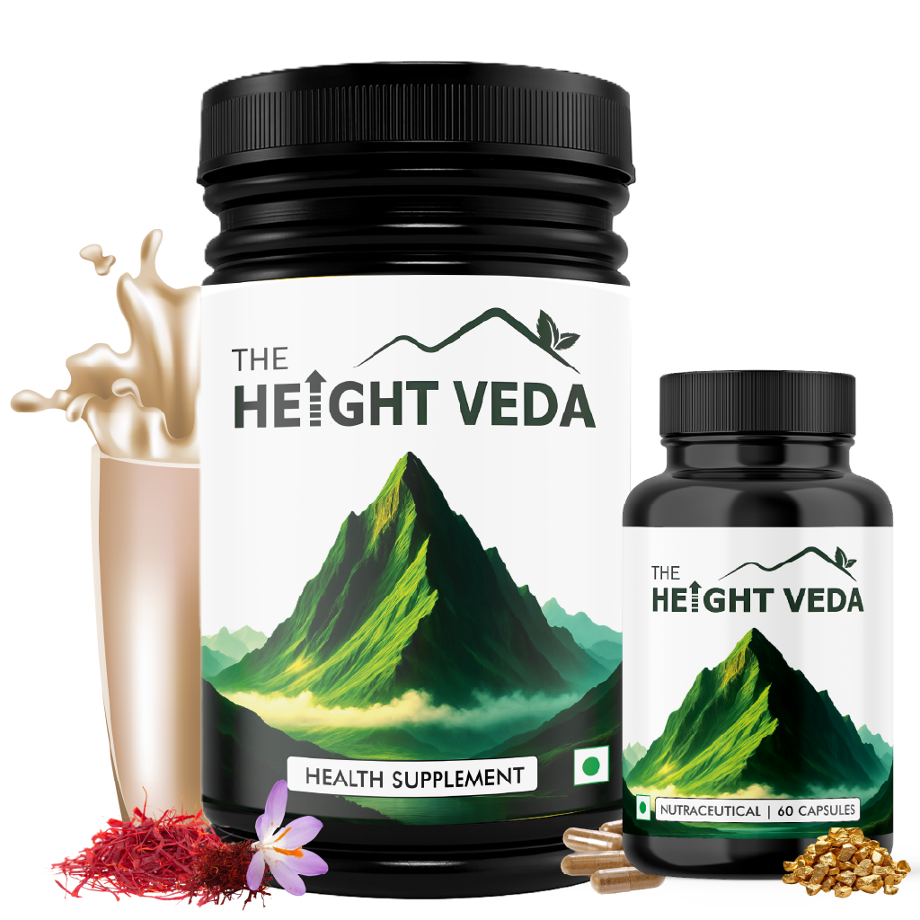 NutrinoPlus Height Veda Combo (Powder + Capsules) | Ayurvedic Height Growth Formula