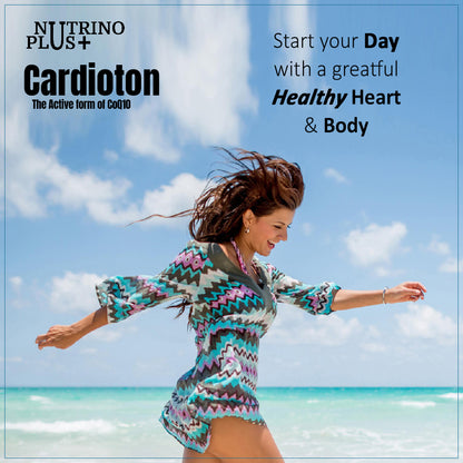 NutrinoPlus Cardioton CoQ10 Heart Health with Arjuna Extract & Moringa | BP Control Herbal Capsules