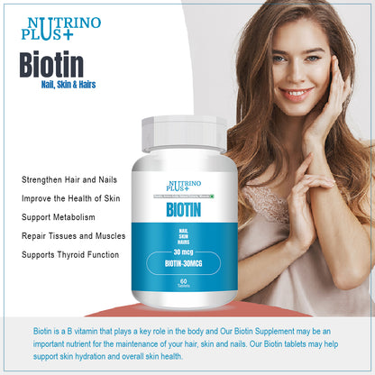 NutrinoPlus Biotin | Biotin Hair Growth Capsules