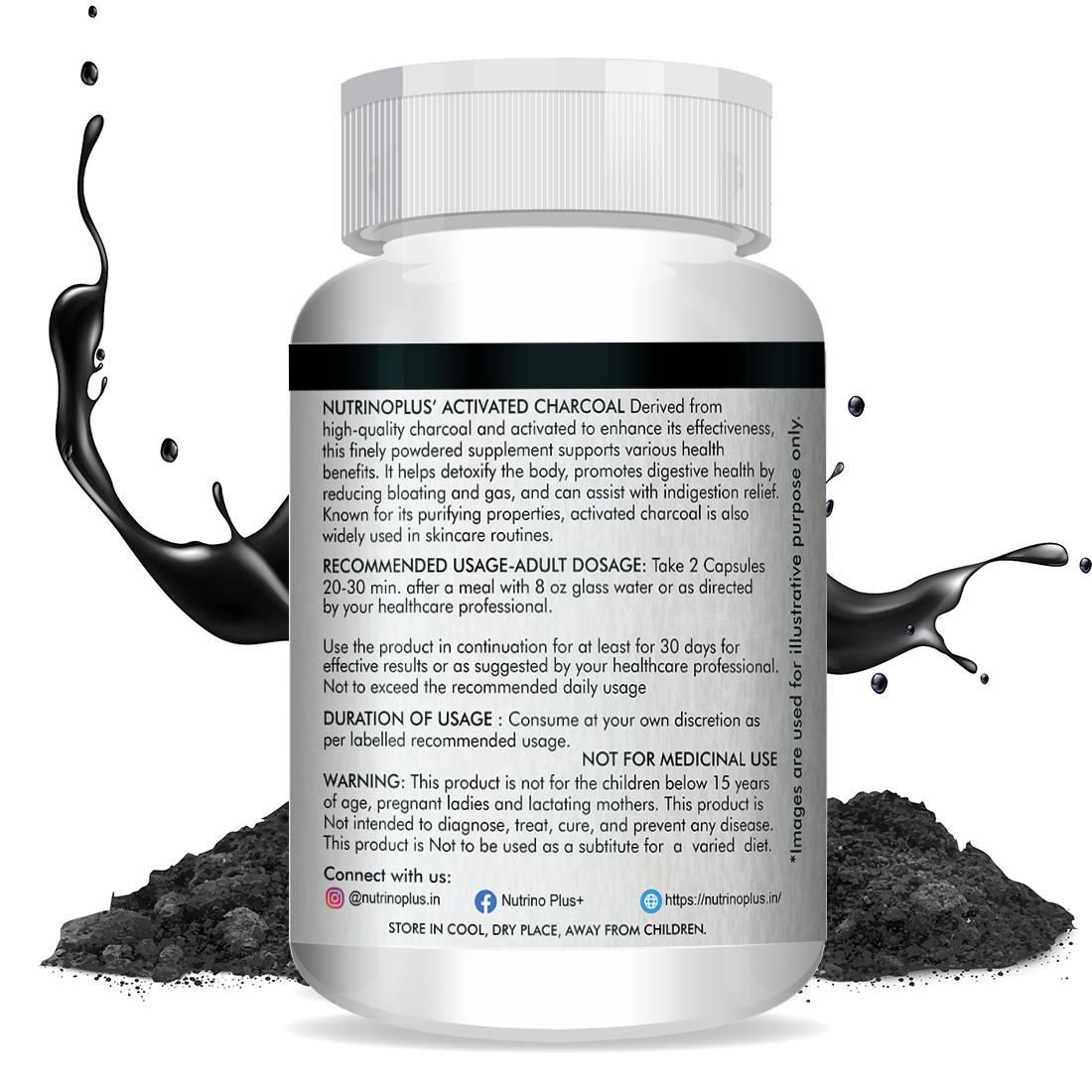NutrinoPlus Charcoal | Activated Charcoal Detox Pills