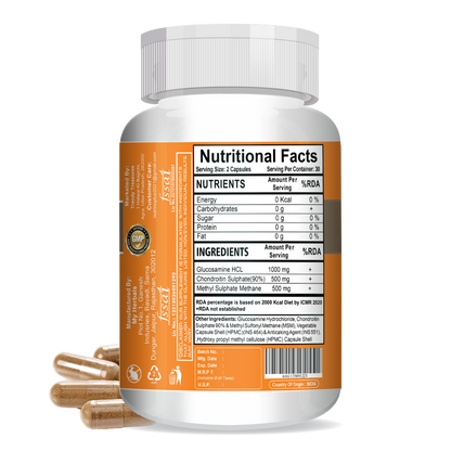 NutrinoPlus Glucosamine Chondroitin & MSM | Joint Support Supplement for Men & Women | Relieves Pain, Stiffness & Promotes Bone & Cartilage Health