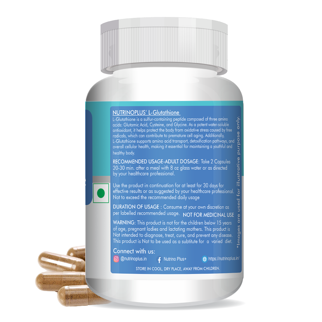 NutrinoPlus L-Glutathione | Glutathione Skin Whitening Pills