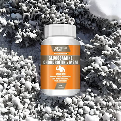 NutrinoPlus Glucosamine Chondroitin & MSM | Joint Support Supplement for Men & Women | Relieves Pain, Stiffness & Promotes Bone & Cartilage Health