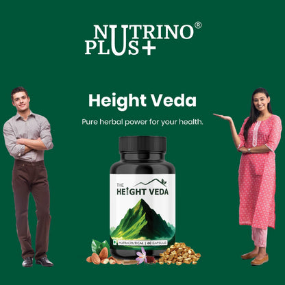 NutrinoPlus Height Veda Combo (Powder + Capsules) | Ayurvedic Height Growth Formula